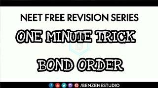 TRICK FOR BOND ORDER ONE MINUTE || BENZENESTUDIO | NEET FREE COURSE 2020