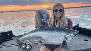 JIGGING KING SALMON on Lake Michigan