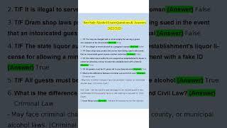 SERVSAFE ALCOHOL EXAM QUESTIONS AND ANSWERS 2022/2023 VERIFIED ANSWERS