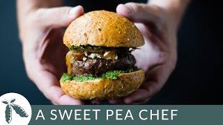 Pesto & Goat Cheese Burger | A Sweet Pea Chef