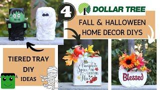 NEW DOLLAR TREE FALL & HALLOWEEN DIYS | TIERED TRAY DECOR | EASY HIGH END HOME DECOR  CRAFT IDEAS