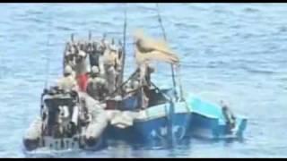 somali pirate mothership is blown up and explodes-video and pictures