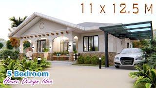 HOUSE DESIGN IDEA | 5 Bedroom House | 11 x 12.5 Meters