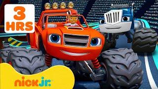 Blaze | ¡3 HORAS de las MEJORES carreras, transformaciones y misiones de Blaze y Crusher! | Nick Jr.