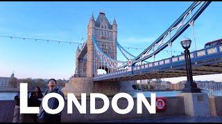 Walking in London, Evening walk from Millennium Bridge to Tower Bridge - 4K UHD 60 fps