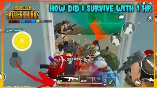 How Did I Survive With 1 HP | PUBG MOBILE LITE INSANE Gameplay