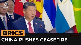 Chinese President Xi pushes for Gaza ceasefire at BRICS meeting | AJ #shorts