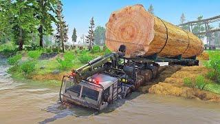 Heavy Truck Stuck in Extreme Terrain! Thrilling Rescue Action! - SnowRunner