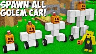 Why did I SPAWN ALL GOLEM CARS in Minecraft ! NEW SECRET IRON GOLEM CAR !