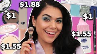 Makeup Under $2!? In THIS ECONOMY??  Shop Miss A Makeup Haul Try On 2022