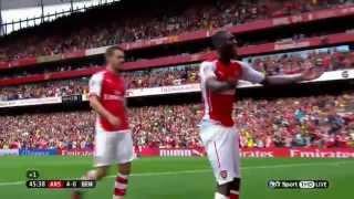 Yaya Sanogo first half hat trick With Arsenal    Emirates Cup 2014