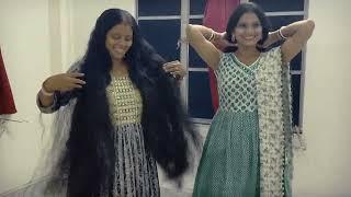 Long hair coming (part - 1 vlog ) Salf Two long hair coming hair play girls at home 