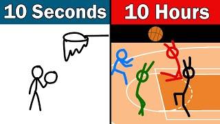 Stickman Basketball Animation in 10 Seconds vs 10 hours | @flipaclip