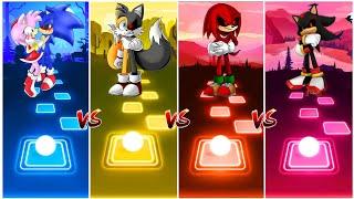 Amy Sonic Exe vs Tails Exe vs Knuckles Exe vs Shadow Exe - Tiles Hop EDM Rush