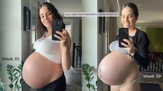 TWIN PREGNANCY TRANSFORMATION WEEK BY WEEK | 15 to 40 Weeks Full-term