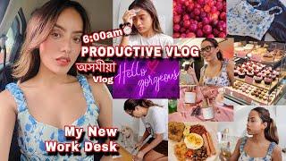 6AM⏰ Productive Assamese Vlog-Morning routine; GLASS Skin Care; Work desk Assembling @KerlineVlogs