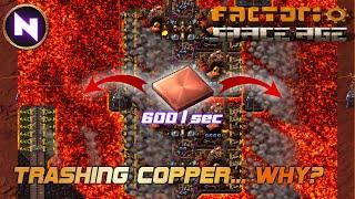 Throwing 600 Copper / sec Into Lava... It actually makes sense | 42 | Factorio SPACE AGE