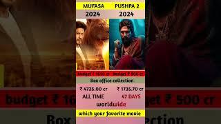 Pushpa 2 vs mufasa movie box office collection | pushpa 2 movie #pushpa #mufasa #aa