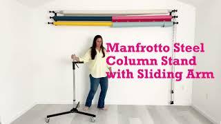 A peek at how the Manfrotto Steel Column stand with sliding arm works.