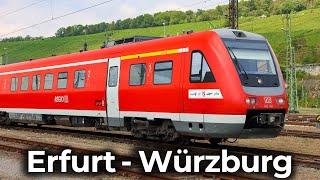 Mainfranken Thüringen Express | 4K Cab Ride: Erfurt - Würzburg | BR 612 - RegioSwinger (RE 7)