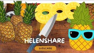 HelenShare is live!Lets cut overripe pineapple but sweet |ASMR cutting #shortsfeed #satisfying