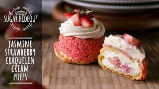 Strawberry Jasmine Craquelin Cream Puffs