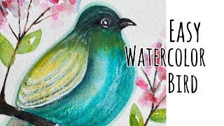 Easy Watercolor Tutorial for Beginners How to Paint a Bird in Watercolor