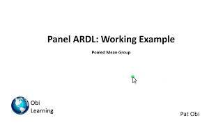 Panel ARDL - EViews Example