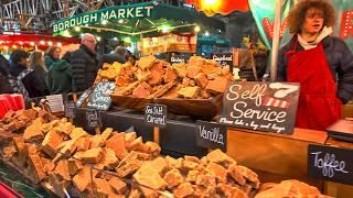 The Best London Borough Market Christmas Tour  London Winter Walk 2024  4K HDR