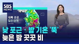 [날씨] 낮 포근 · 밤 기온 '뚝'…늦은 밤 곳곳 비 / SBS