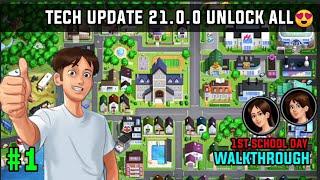 SUMMERTIME SAGA TECH UPDATE UNLOCK ALL MAP  SUMMERTIME SAGA 21.0.0 WALKTHROUGH 1ST SCHOOL DAY