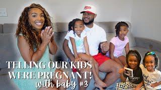 Telling Our Kids Were Pregnant!! | Our parents reaction to baby #3