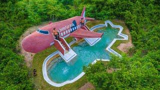 We Built The Most Beautiful Private Jet House Villa Around Swimming Pool, JungleSurvivalAirline