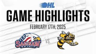 OHL Highlights: Saginaw Spirit @ Sarnia Sting Feb. 17, 2025