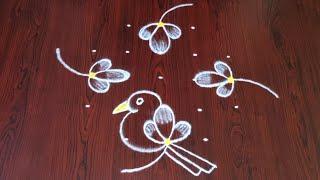 Small birds rangoli || daily rangoli || kolam designs ||