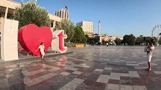 Tirana Skanderbeg square and castle is fascinating  4K