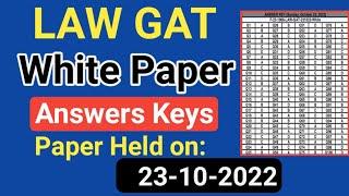 LAW GAT White Paper Official Answer Keys Paper Held on 23-10-2022| LAW GAT Solved Paper 2022