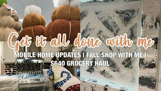 MOBILE HOME UPDATES | faux handmade brick method on a budget | Fall shop with me | GET IT ALL DONE!