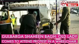 #ShaheenBaghGulbarga Old Lady Attend A Protest On #WheelChair