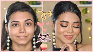 Peach Soft Glam Foxy Eye Makeup Tutorial | Sharmili Chakraborty