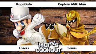 Koa's Cookout #3 - KageGato (Mario) vs Captain Milk Man (Falcon) - Ultimate Singles - Losers Semis