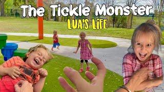 The Tickle Monster at the Playground - Family Outdoor Fun & Exercise