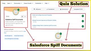 Salesforce Spiff Documents | Salesforce Trailhead | Quiz Solution