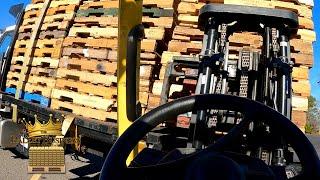 A Day in the Life of The Pallet Business | Forklift POV | Unloading and Loading Pallets