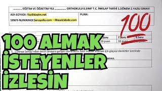 8.Sınıf İnkılap Tarihi 1.Dönem 2.Yazılı