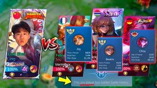 EX GLOBAL 2 LING VS PRO PLAYER & FULL 300+ STARS ENEMY TEAM ️(battle of titan)