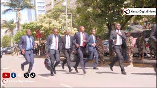 LOYALTY!! See DP KINDIKI RUNNING to receive President RUTO in Parliament for his Address