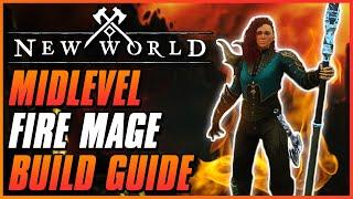 MY BEST FIRE MAGE BUILD FOR MIDGAME PvE & PvP | New World MMO | Levels 1-40 Setup Guide