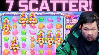 BIG BOY CHENG 7 SCATTER  BONUS ON SUGAR RUSH 1000! #slot #maxwin #bigboycheng #sugarrush1000 #bigwin