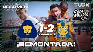 Resumen y goles | Pumas 1-2 Tigres | Grita México C22 - J3 | TUDN